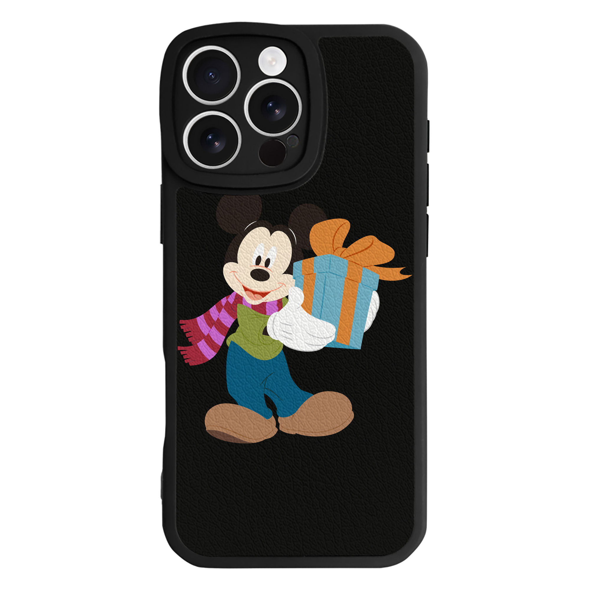 （画像用） ミッキーマウス Mickey Mouse 【iPhone 16シリーズ対応】シリコンスマホケース（レザー調） 材質：シリコン